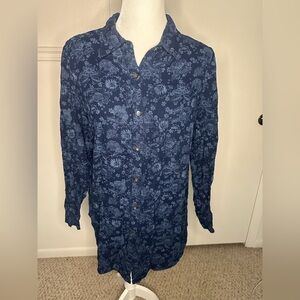 Pure Jill Navy Floral Blouse size S